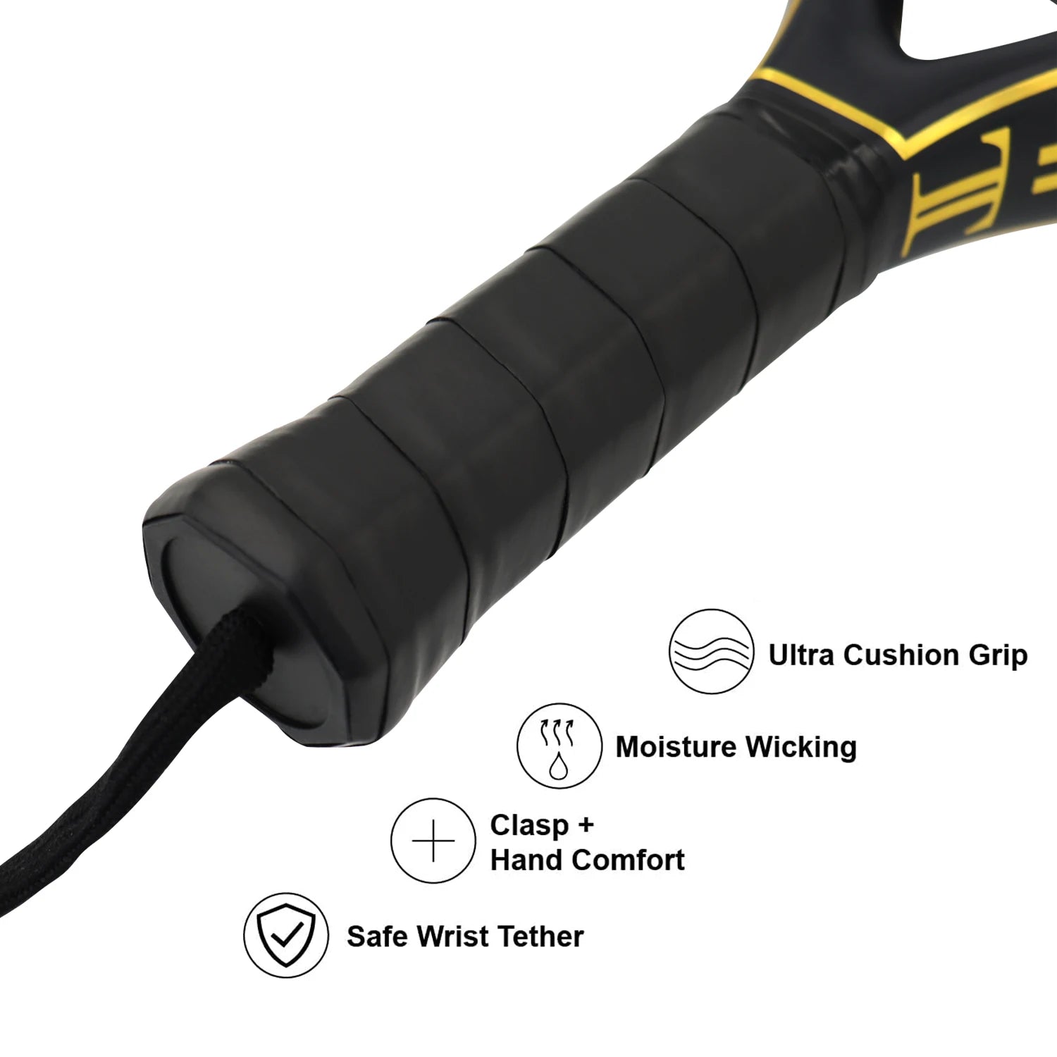 Padel Racket 3K/12K Carbon Fibre with Foam Core Round Shape 3D Hexagon with Cover Bag Performance Padel